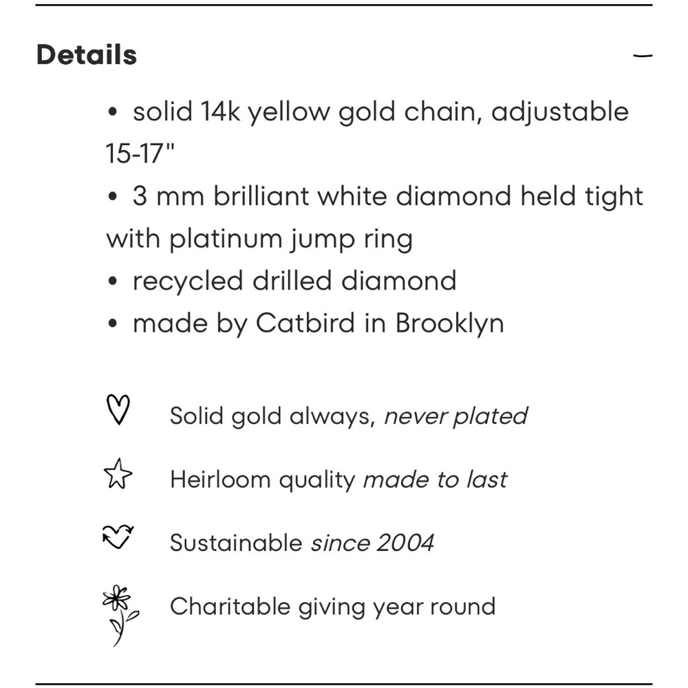 SALE Catbird 14k Yellow Gold Diamond Pinprick Necklace - Picture 7 of 7